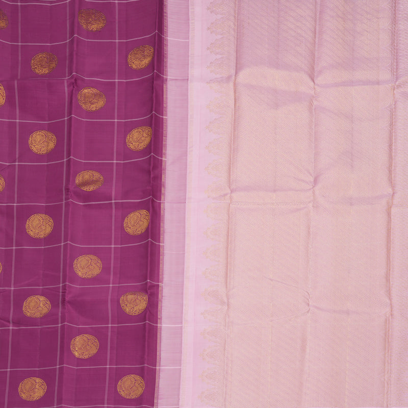 Hayagrivas Handloom Vadamalli Purple Kanjivaram Silk Saree KBF455F10-1