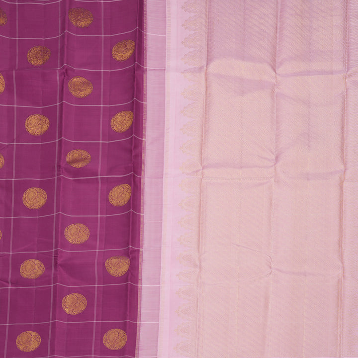 Hayagrivas Handloom Vadamalli Purple Kanjivaram Silk Saree KBF455F10-1