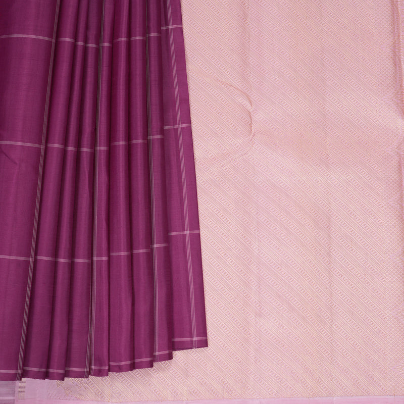 Hayagrivas Handloom Vadamalli Purple Kanjivaram Silk Saree KBF455F10-1