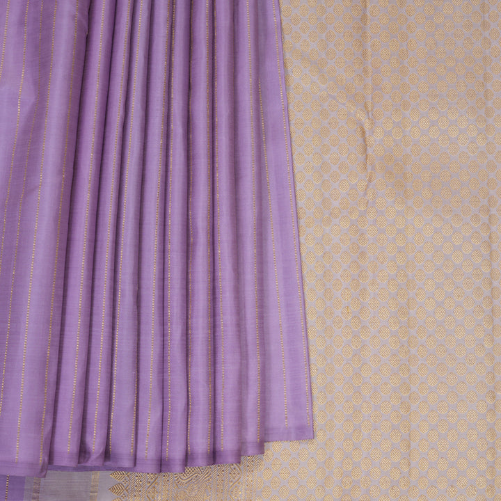 Hayagrivas Handloom Lilac Kanjivaram Silk Saree KBF455F18-1