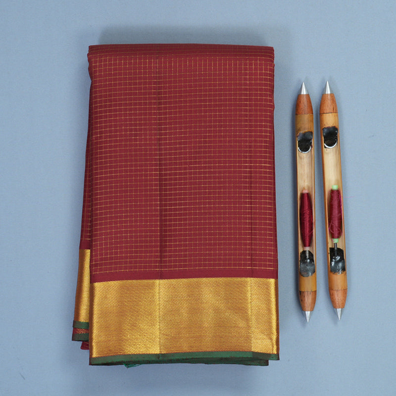Hayagrivas Handloom Maroon Kanjivaram Silk Saree KBF455F2-1
