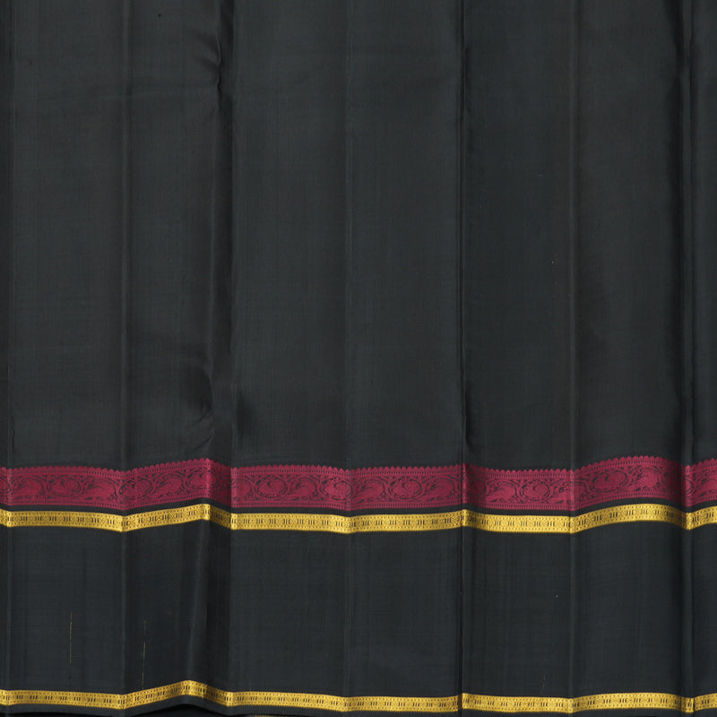 Hayagrivas Handloom Yellow Kanjivaram Silk Saree with Black Border KBF455F30-1