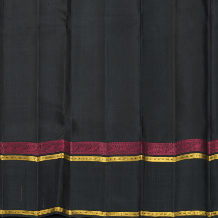 Hayagrivas Handloom Yellow Kanjivaram Silk Saree with Black Border KBF455F30-1