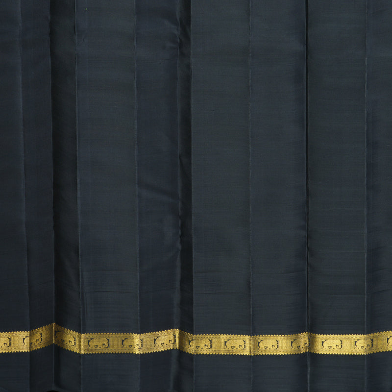 Hayagrivas Handloom Sampanga Yellow & Green Checks Kanjivaram Silk Saree KBF455F32-1