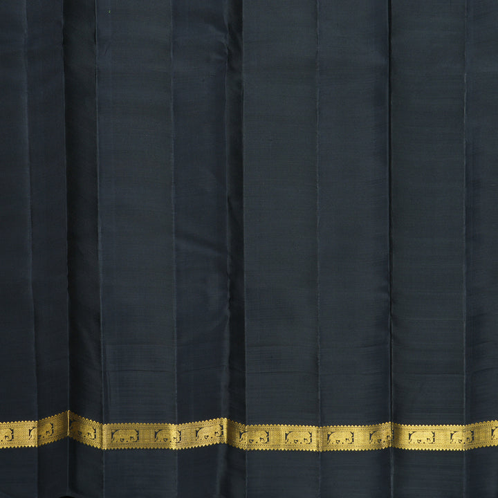 Hayagrivas Handloom Sampanga Yellow & Green Checks Kanjivaram Silk Saree KBF455F32-1