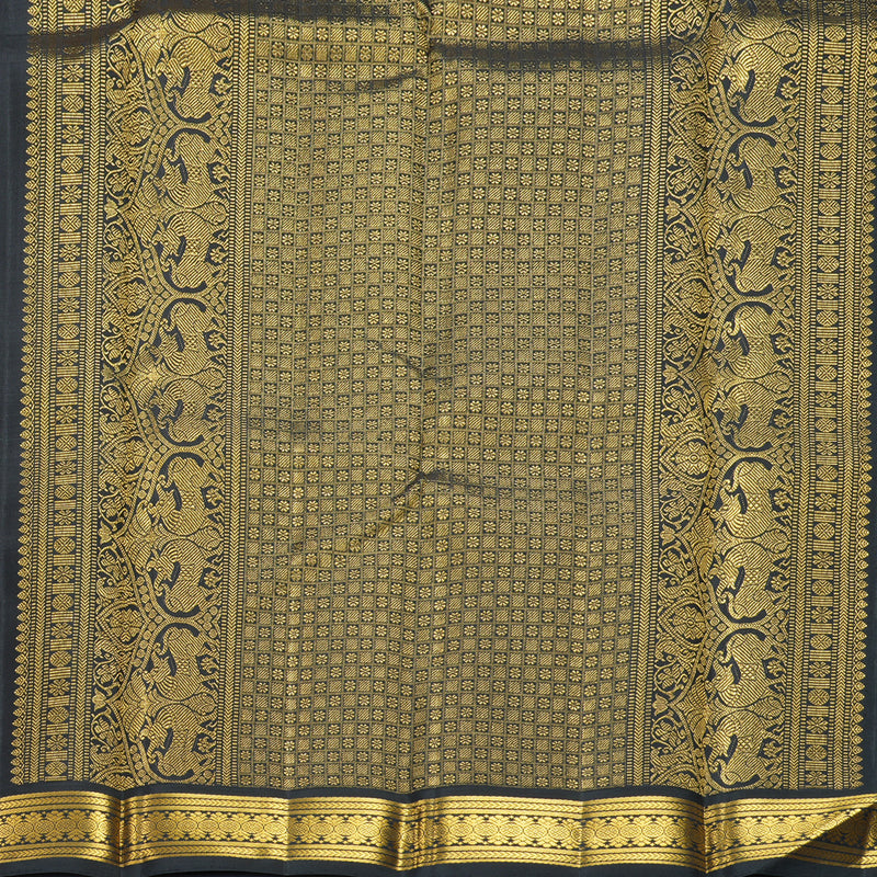 Hayagrivas Handloom Pink Kanjivaram Silk Saree with Black Border KBF455F46-1
