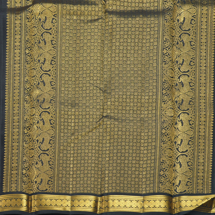 Hayagrivas Handloom Pink Kanjivaram Silk Saree with Black Border KBF455F46-1