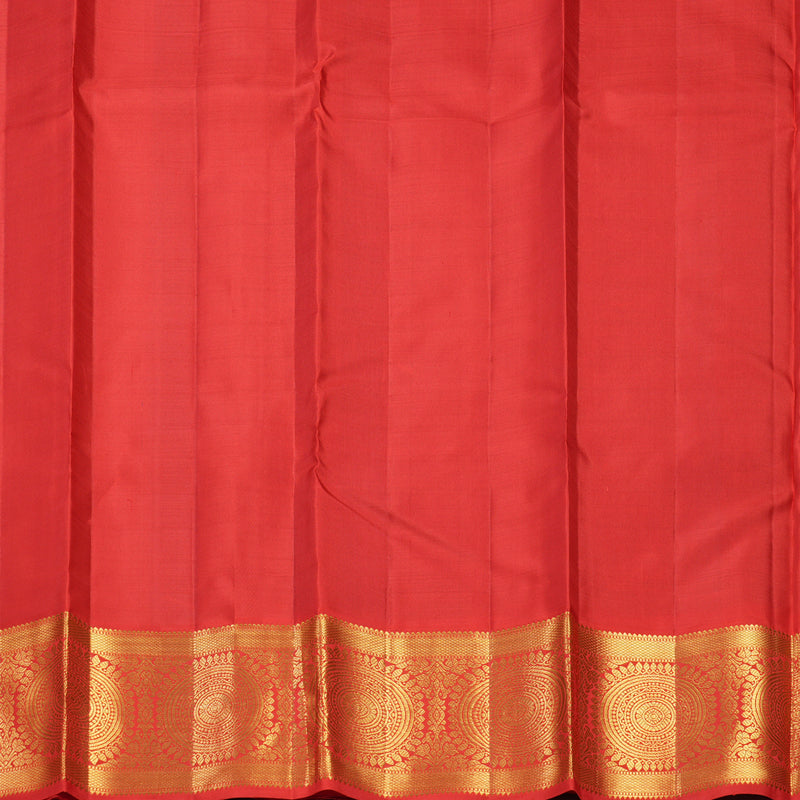 Hayagrivas Handloom Cement Green Kanjivaram Silk Saree with Red Border KBF455F5-1