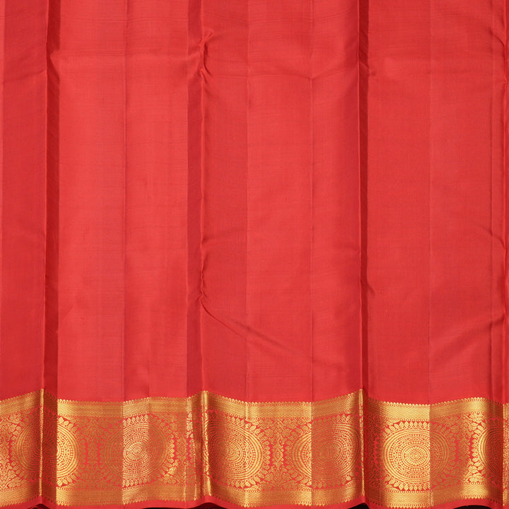 Hayagrivas Handloom Cement Green Kanjivaram Silk Saree with Red Border KBF455F5-1