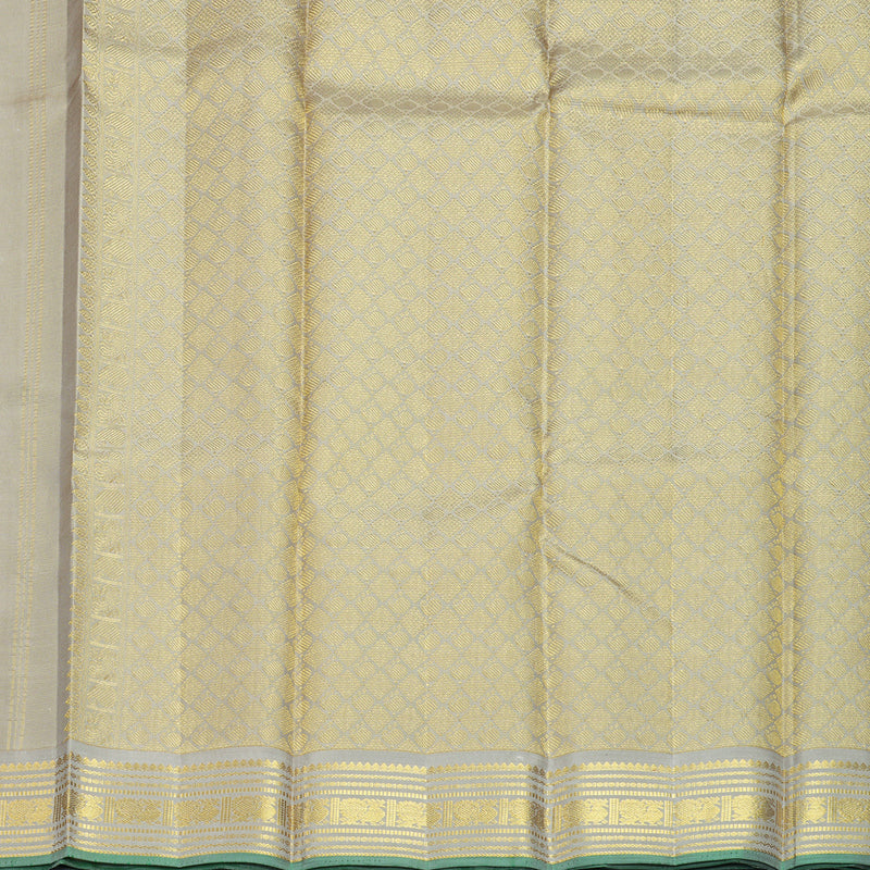 Hayagrivas Handloom Light Grey Kanjivaram Silk Saree KBF455F9-2