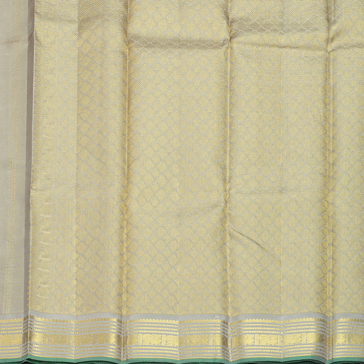 Hayagrivas Handloom Light Grey Kanjivaram Silk Saree KBF455F9-2