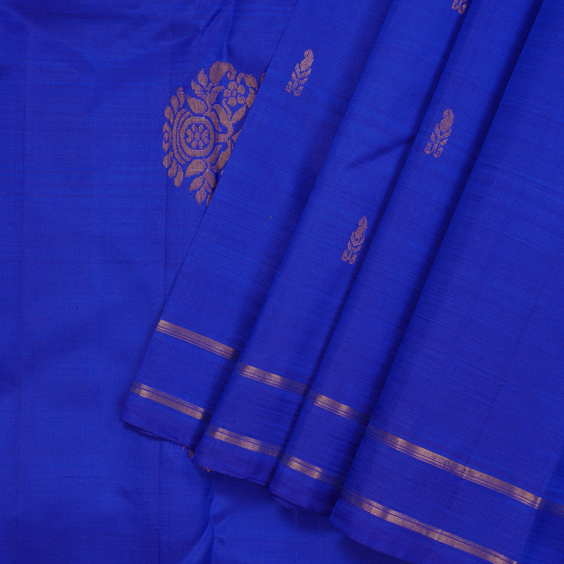 Hayagrivas Handloom MS Blue Kanjivaram Silk Saree KBF45D2-1