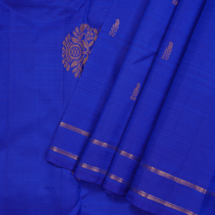 Hayagrivas Handloom MS Blue Kanjivaram Silk Saree KBF45D2-1