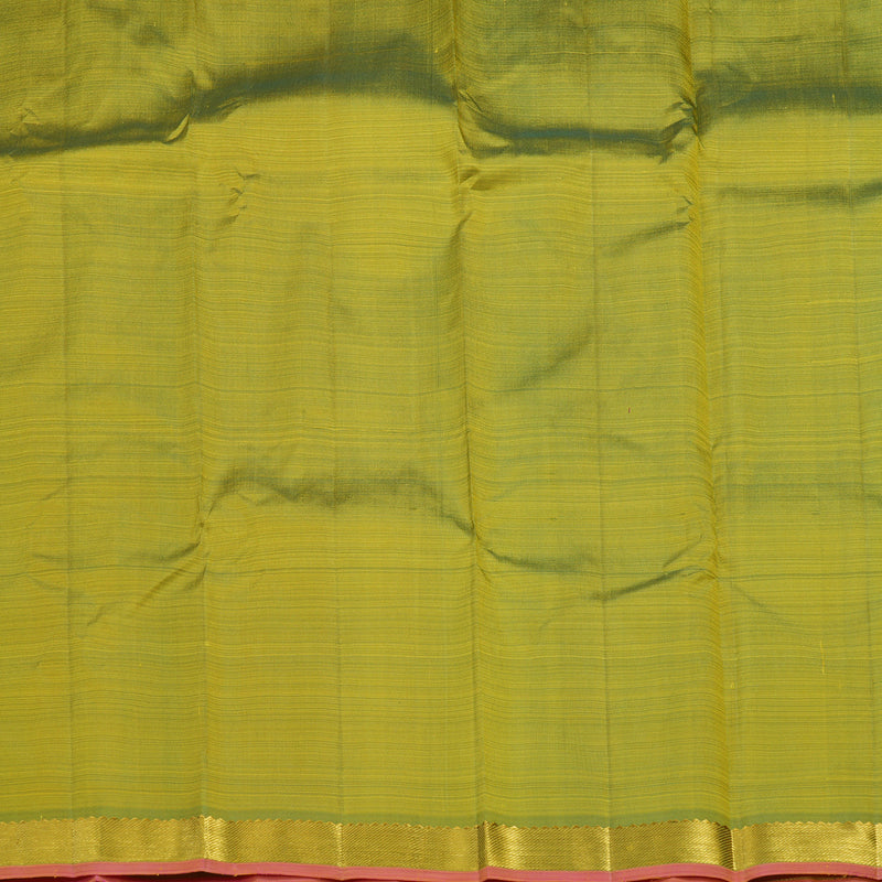 Hayagrivas Handloom Olive Yellow Kanjivaram Silk Saree KBF45D3-7