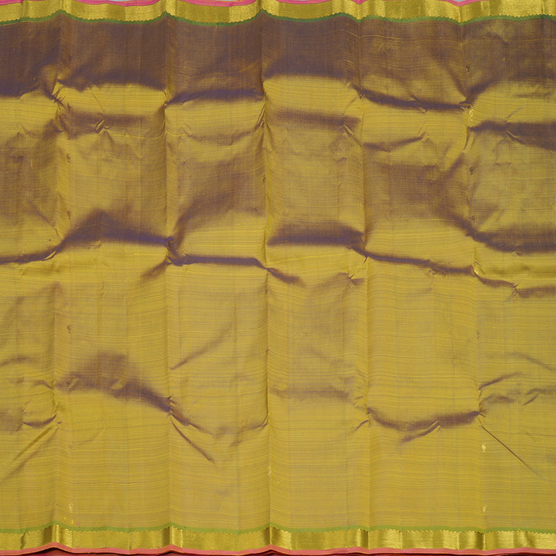Hayagrivas Handloom Olive Yellow Kanjivaram Silk Saree KBF45D3-7