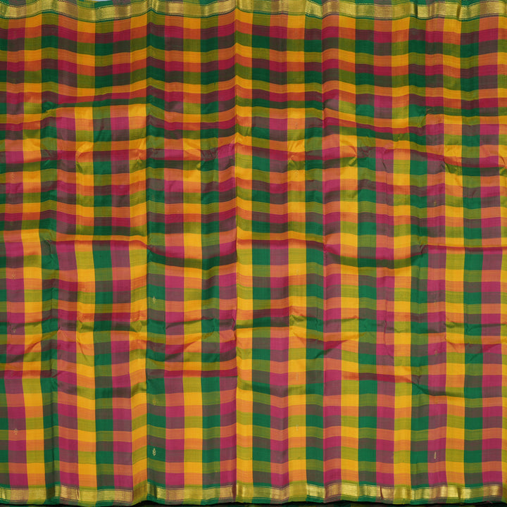 Hayagrivas Handloom Multicolour Checks Kanjivaram Silk Saree KBF45D4-11