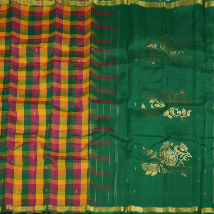 Hayagrivas Handloom Multicolour Checks Kanjivaram Silk Saree KBF45D4-11