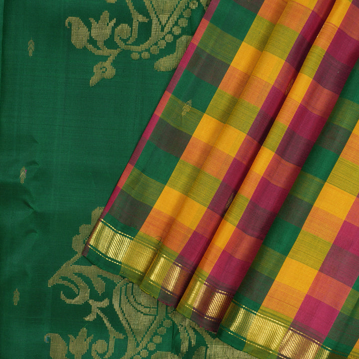Hayagrivas Handloom Multicolour Checks Kanjivaram Silk Saree KBF45D4-11