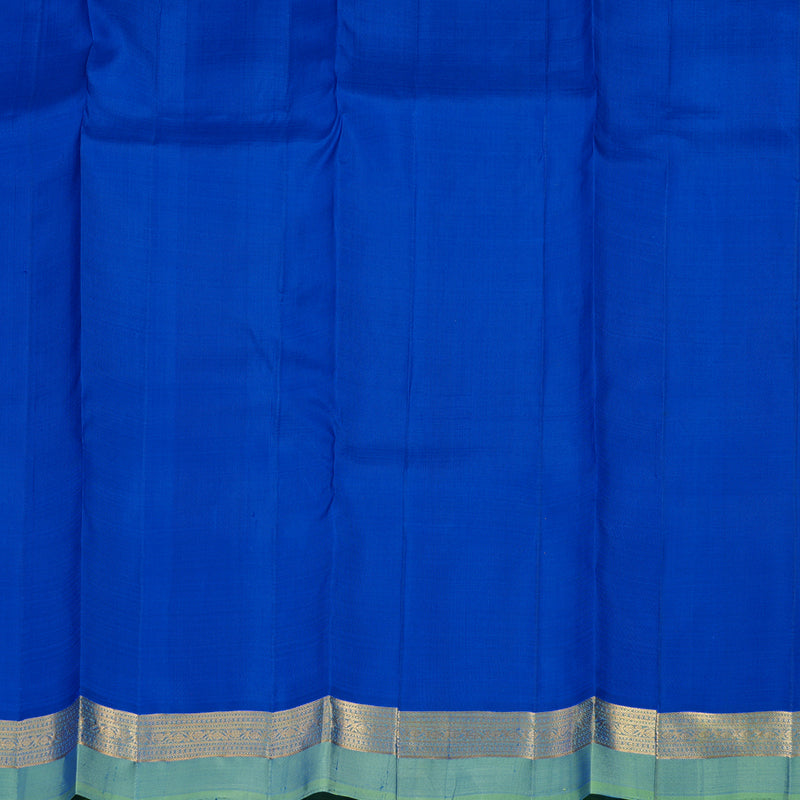 Hayagrivas Handloom MS Blue Kanjivaram Silk Saree with Ganga Jamuna Border KBF45D5-1