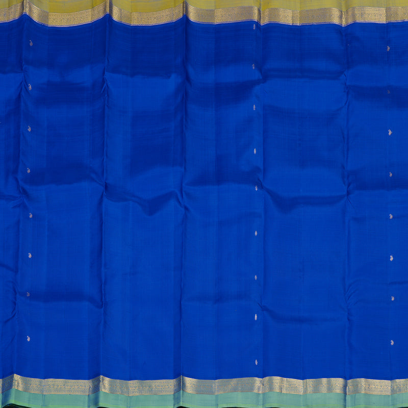 Hayagrivas Handloom MS Blue Kanjivaram Silk Saree with Ganga Jamuna Border KBF45D5-1