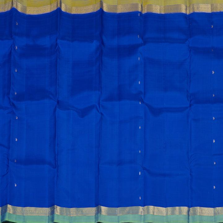 Hayagrivas Handloom MS Blue Kanjivaram Silk Saree with Ganga Jamuna Border KBF45D5-1