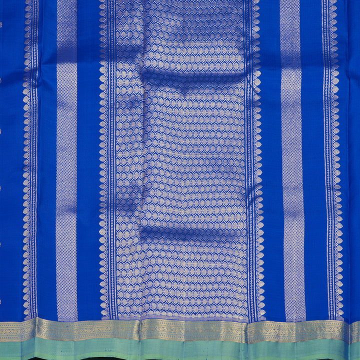 Hayagrivas Handloom MS Blue Kanjivaram Silk Saree with Ganga Jamuna Border KBF45D5-1