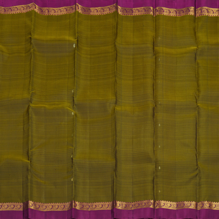 Hayagrivas Handloom Mehandi Green Kanjivaram Silk Saree with Purple Border KBF45D5-7