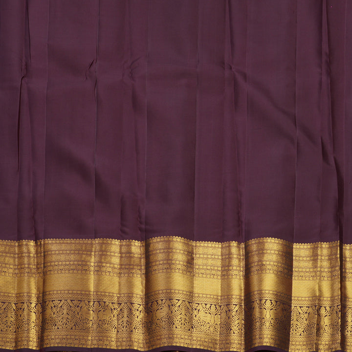 Hayagrivas Handloom Light Brown Kanjivaram Silk Saree with Coffee Brown Border KBF462F2-1