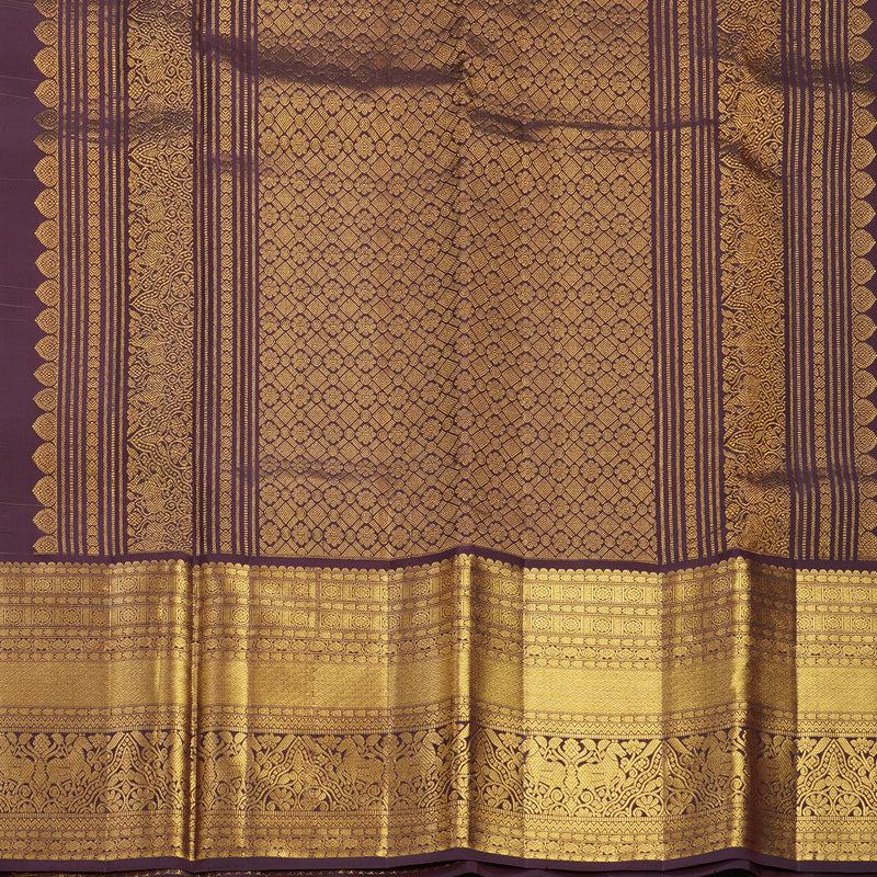 Hayagrivas Handloom Light Brown Kanjivaram Silk Saree with Coffee Brown Border KBF462F2-1