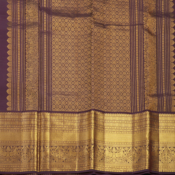 Hayagrivas Handloom Light Brown Kanjivaram Silk Saree with Coffee Brown Border KBF462F2-1