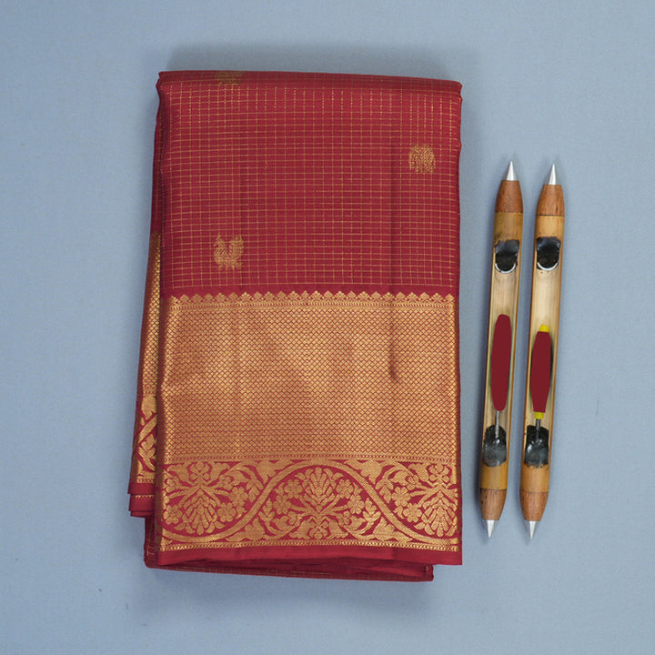 Hayagrivas Handloom Maroon Kanjivaram Silk Saree KBF462F3-3