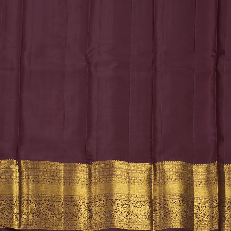 Hayagrivas Handloom Magenta Kanjivaram Silk Saree with Coffee Brown Border KBF462F3-5