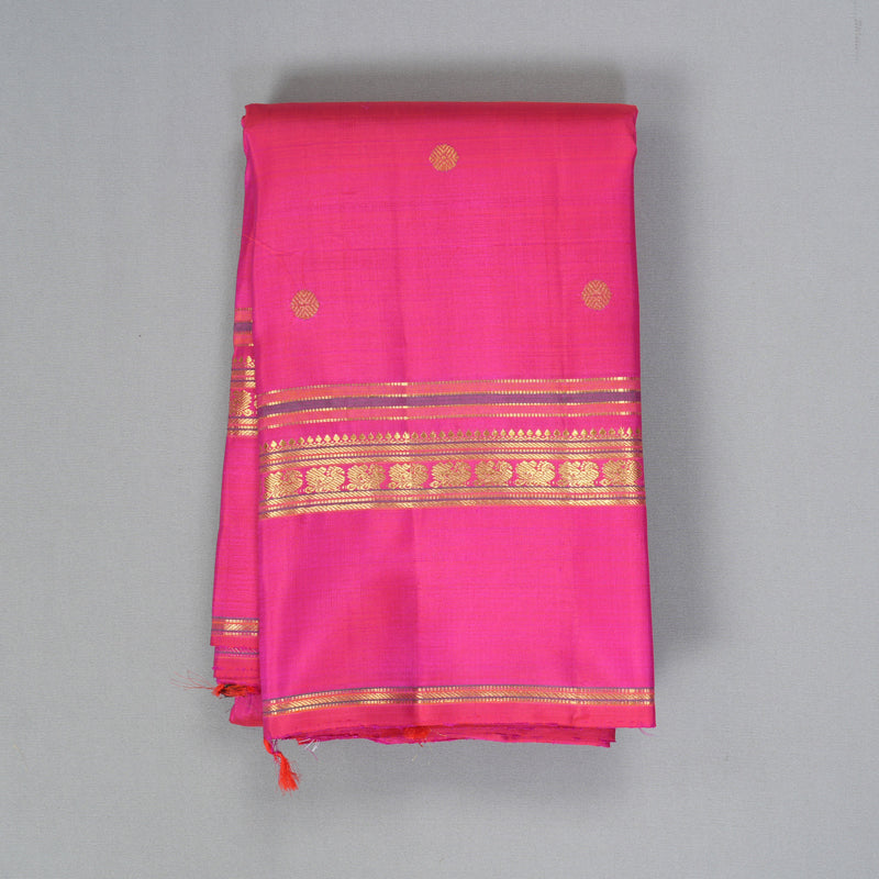 Hayagrivas Handloom Rani Pink Kanjivaram Silk Saree KBF463F1-1