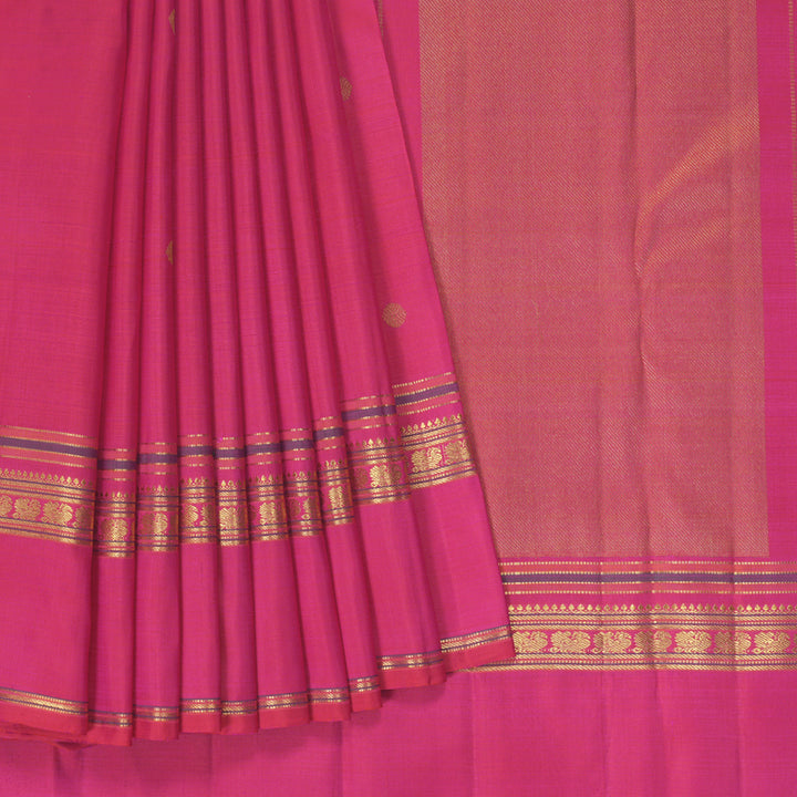 Hayagrivas Handloom Rani Pink Kanjivaram Silk Saree KBF463F1-1