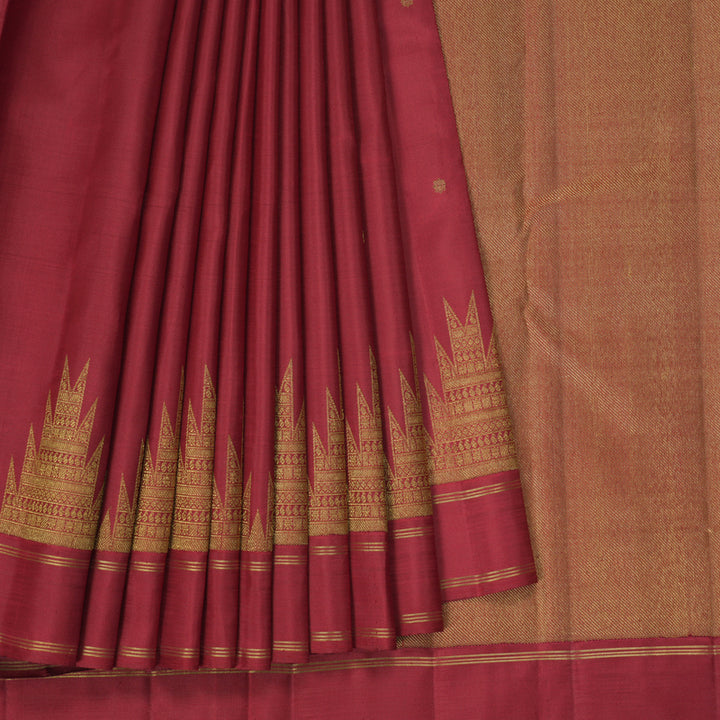 Hayagrivas Handloom Maroon Kanjivaram Silk Saree KBF463F2-1