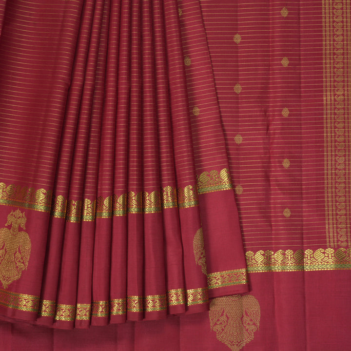 Hayagrivas Handloom Maroon Kanjivaram Silk Saree KBF463F4-1
