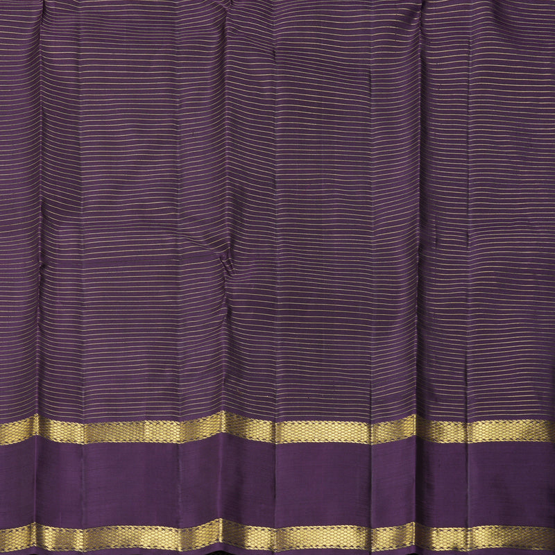 Hayagrivas Handloom Olive Green Kanjivaram Silk Saree with Purple Border KBF463F5-1