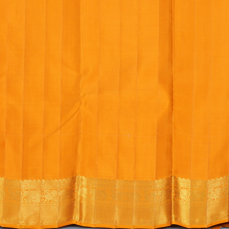 Hayagrivas Handloom Onion Pink Kanjivaram Silk Saree with Turmeric Yellow Border KBF464F1-1