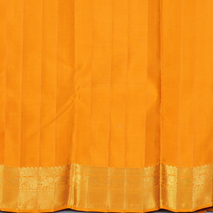 Hayagrivas Handloom Onion Pink Kanjivaram Silk Saree with Turmeric Yellow Border KBF464F1-1