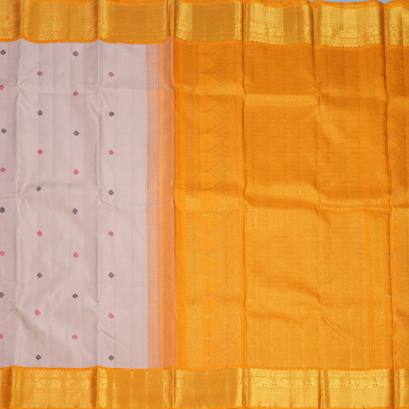 Hayagrivas Handloom Onion Pink Kanjivaram Silk Saree with Turmeric Yellow Border KBF464F1-1
