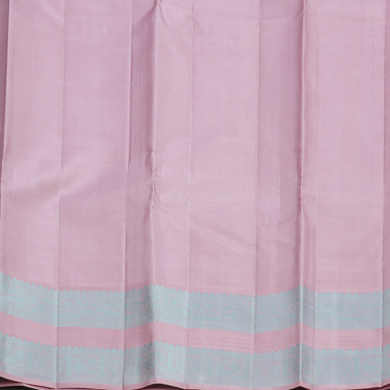 Hayagrivas Handloom Powder Blue Kanjivaram Silk Saree with Lilac-Pink Border KBF464F2-2