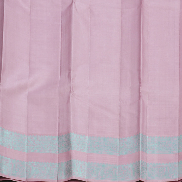 Hayagrivas Handloom Powder Blue Kanjivaram Silk Saree with Lilac-Pink Border KBF464F2-2