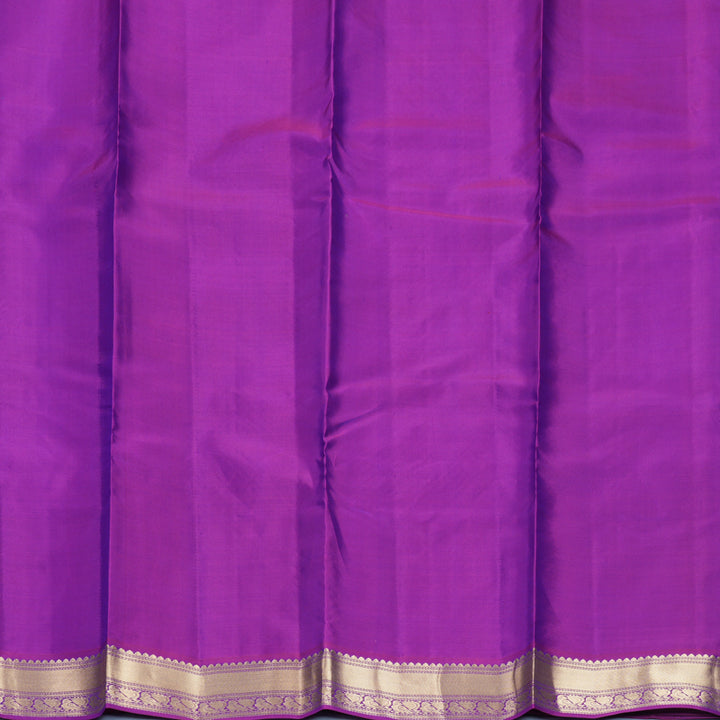 Hayagrivas Handloom Peaock Blue Kanjivaram Silk Saree with Purple Border KBF465F11-1