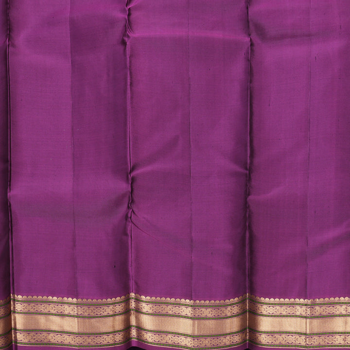 Hayagrivas Handloom Bottle Green Kanjivaram Silk Saree with Purple Border KBF465F12-16