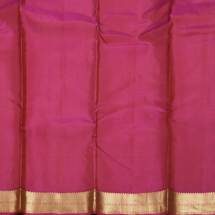 Hayagrivas Handloom Golden Yellow Kanjivaram Silk Saree with Pink Border KBF465F12-4