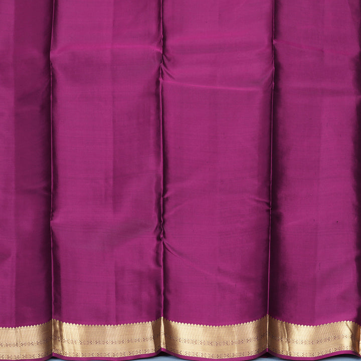 Hayagrivas Handloom Green Kanjivaram Silk Saree with Purple Border KBF465F12-5