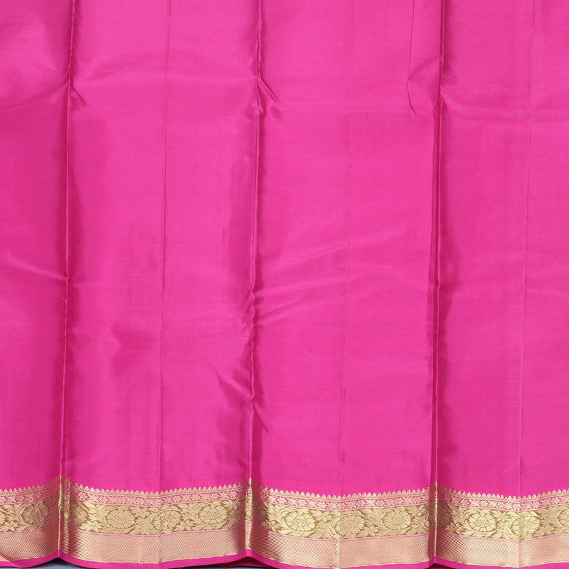 Hayagrivas Handloom Purple Kanjivaram Silk Saree with Pink Border KBF465F15-2