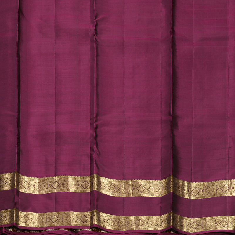 Hayagrivas Handloom Bottle Green Kanjivaram Silk Saree with Purple Border KBF465F16-2