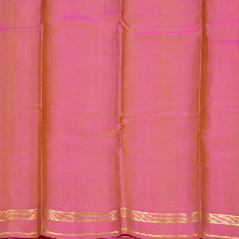 Hayagrivas Handloom Yellow Kanjivaram Silk Saree with Rose Pink Border KBF467F1-15