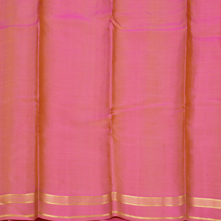 Hayagrivas Handloom Yellow Kanjivaram Silk Saree with Rose Pink Border KBF467F1-15